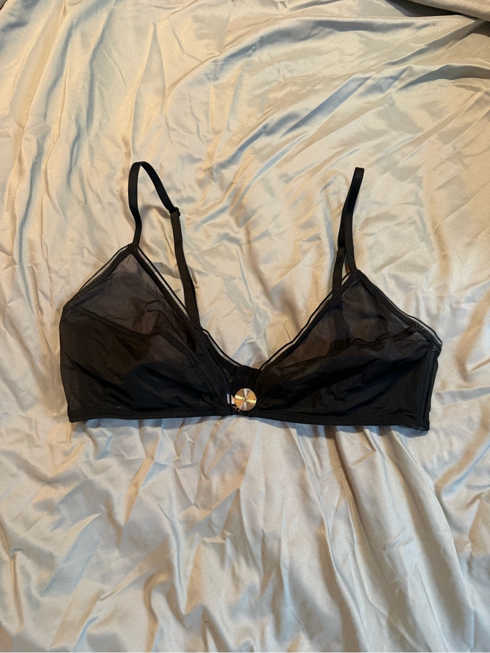 Savage Fenty X Sheer Black Bralette with Center Accent